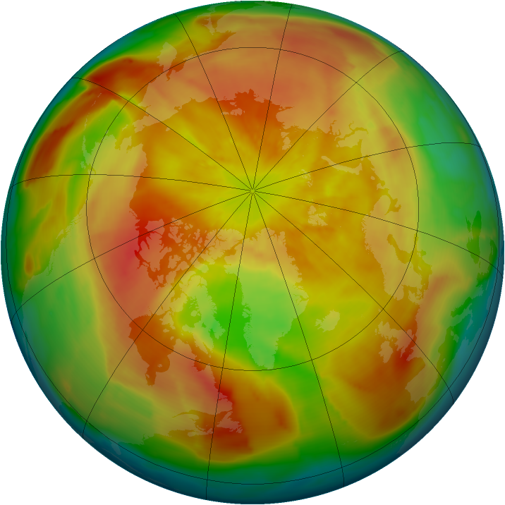Arctic ozone map for 04 April 2013